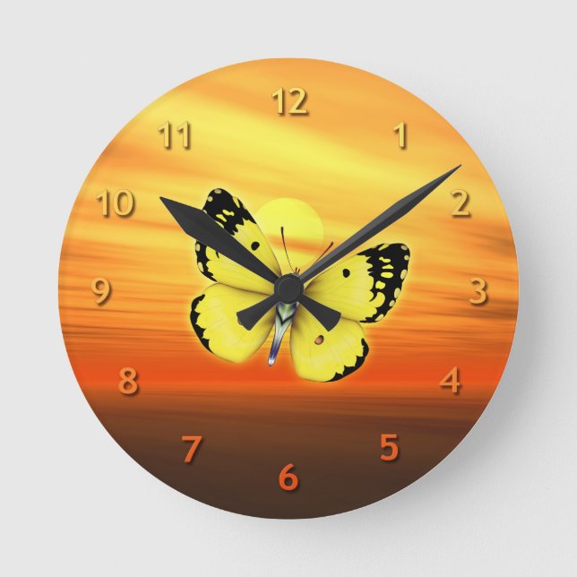 Butterfly Round Clock (Front)