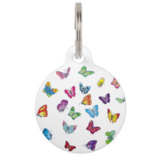 Butterfly Round Large Pet Tag