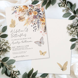 Butterfly Rustic Wildflower Bridal Shower Invitation
