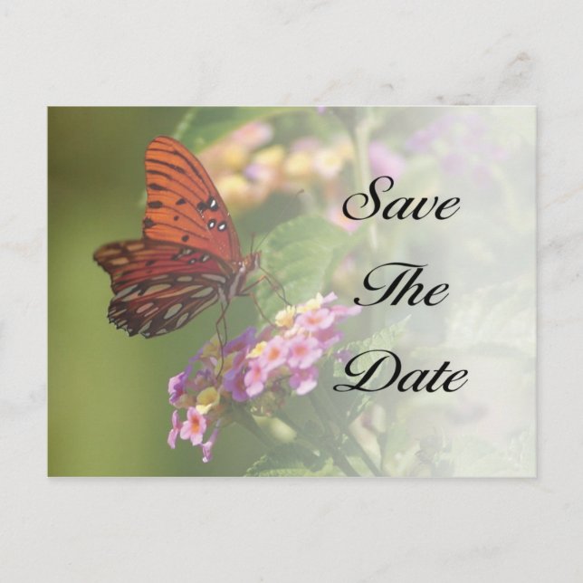 Butterfly Save the Date Postcard (Front)