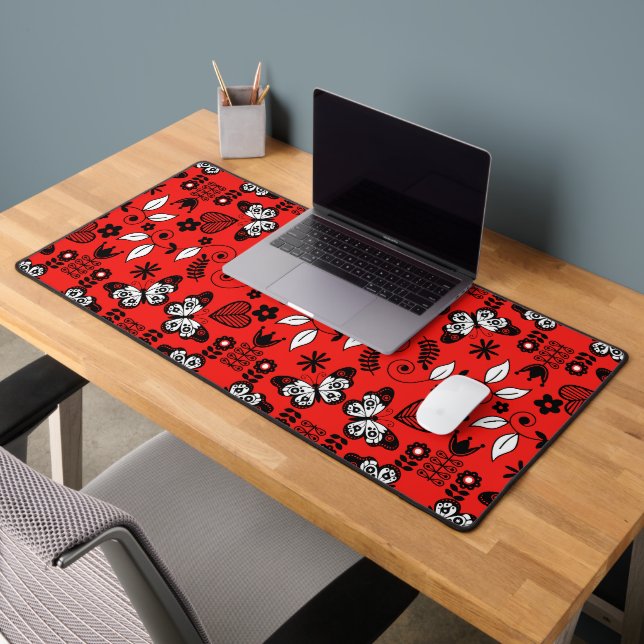 Butterfly Scandinavian folk art  Desk Mat (Office 2)