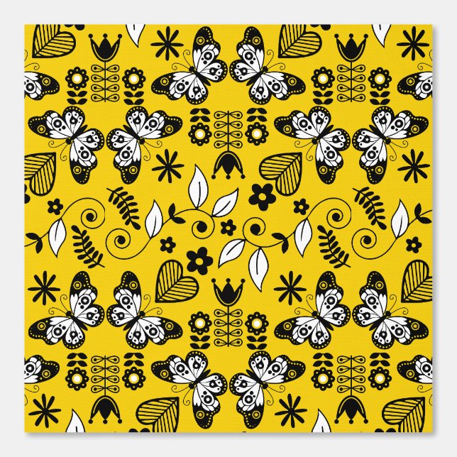 Butterfly Scandinavian folk art  Wallpaper (Front)