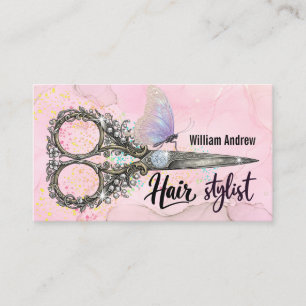 Butterfly Scissors Hair Stylist Business Card