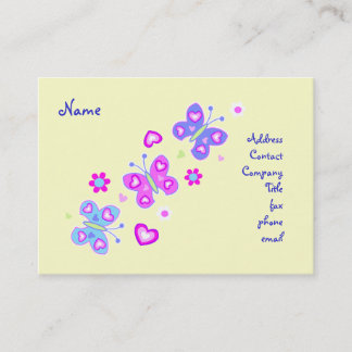 butterfly screen hearts business card