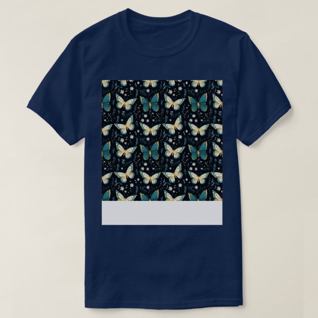 Butterfly Seamless Pattern Boho Cute Spring Insect T-Shirt (Design Front)