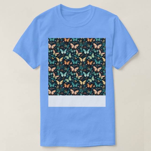 Butterfly Seamless Pattern Boho Cute Spring Insect T-Shirt (Design Front)