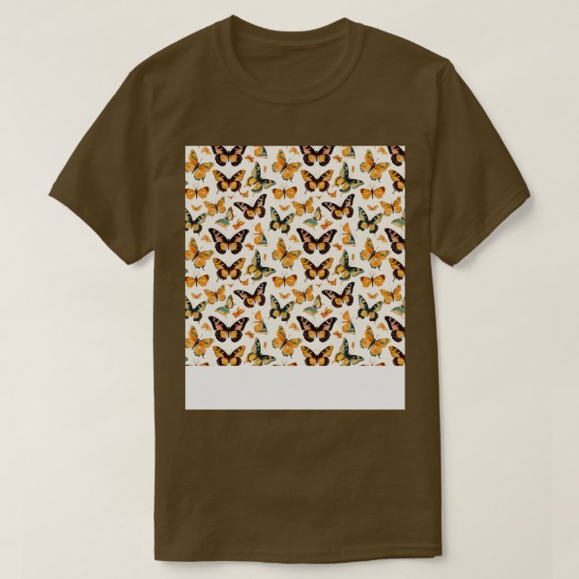 Butterfly Seamless Pattern Boho Cute Spring Insect T-Shirt (Design Front)