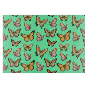 Butterfly Seamless Pattern. Monarch Butterfly  Cutting Board