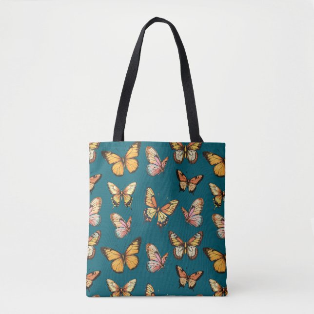 Butterfly Seamless Pattern. Monarch Butterfly  Tote Bag (Front)