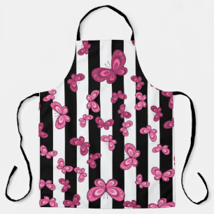 Butterfly seamless pattern on white background. Pa Apron