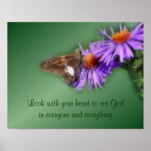 Butterfly See God Inspirational Quote Nature Poster