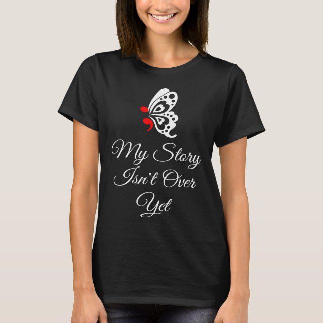 Butterfly Semicolon  May Mental Health Awareness T-Shirt (Front)