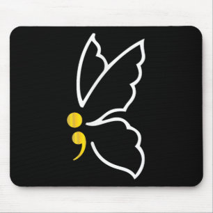 Butterfly Semicolon Shirt May Mental Health Awaren Mouse Mat