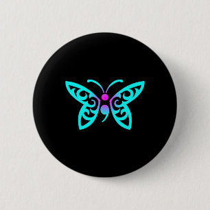 Butterfly Semicolon Warrior Suicide Prevention Awa 6 Cm Round Badge