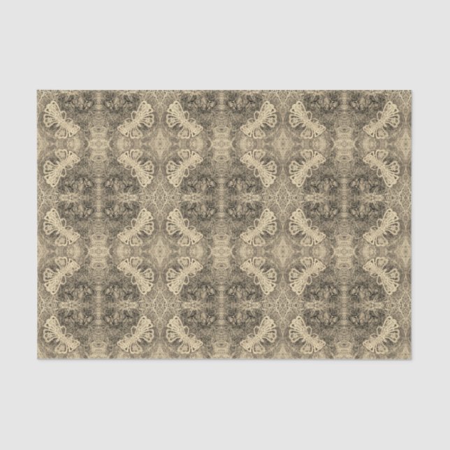 Butterfly Sepia Elegant Vintage Antique Style Tissue Paper (Front)