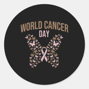 Butterfly-shape Cancer Awareness Month World Cance Classic Round Sticker