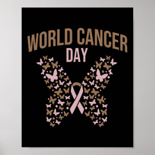 Butterfly-shape Cancer Awareness Month World Cance Poster