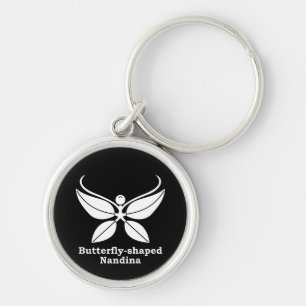 Butterfly-shaped nandina key ring