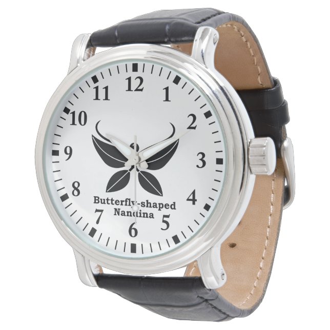 Butterfly-shaped nandina watch (Angled)