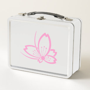 Butterfly-shaped shadowed Cherry blossom Lunch Box