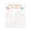 Butterfly Shower Baby Predictions and Advice Card