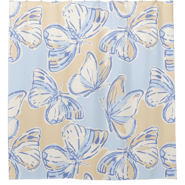 Butterfly Shower Curtain (Front)