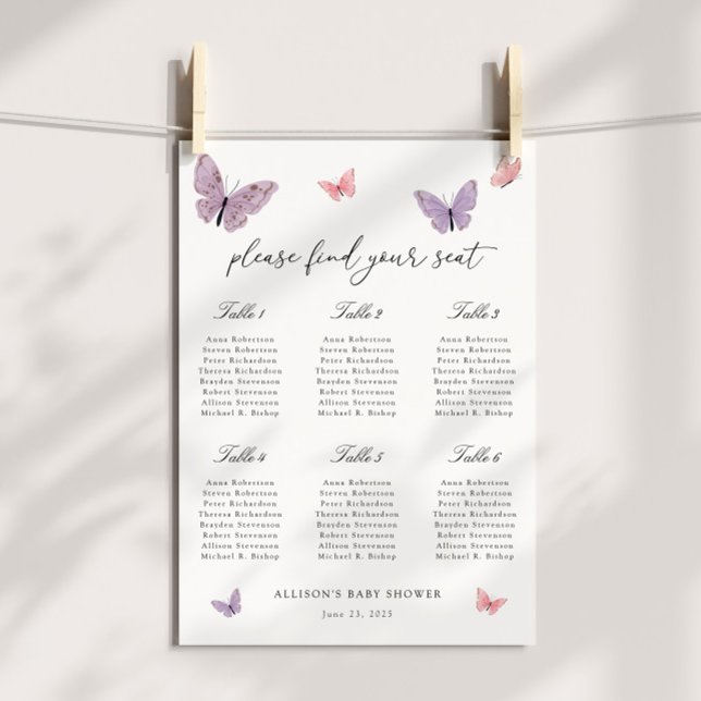 Butterfly Shower Seating Chart (Creator Uploaded)