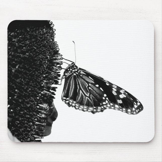 butterfly shy blacq mouse mat (Front)