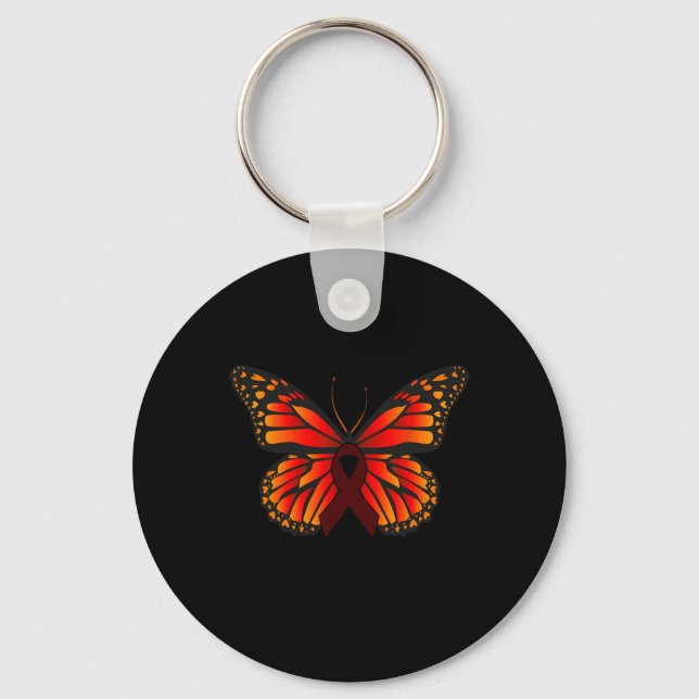 Butterfly Sickle Cell Tee Sickle Cell Awareness Ap Key Ring (Front)