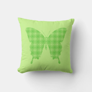 Butterfly silhouette, lime green cushion