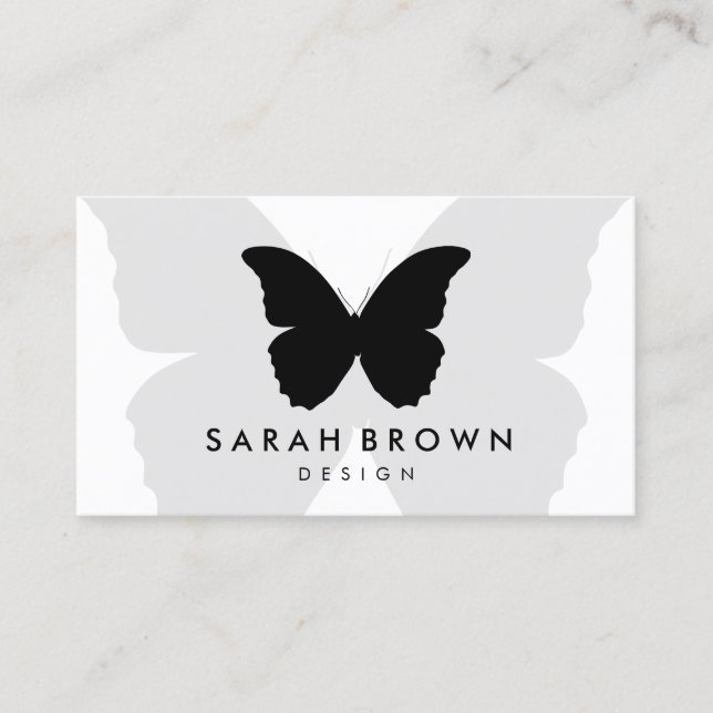 Butterfly Silhouette Simply Business Card (Front)