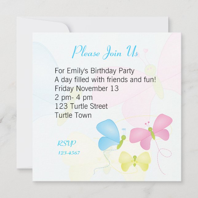 Butterfly Sisters Invitation (Front)