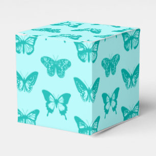 Butterfly sketch, aqua and turquoise favour box