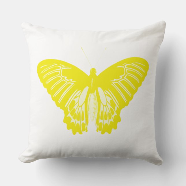 Butterfly sketch, chrome yellow cushion (Front)