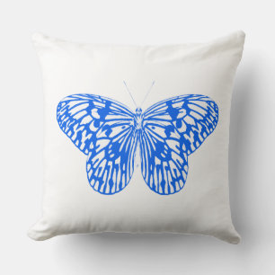 Butterfly sketch, cobalt blue cushion