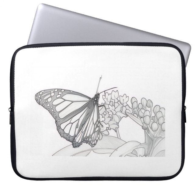 Butterfly Sketch Laptop Sleeve (Front)