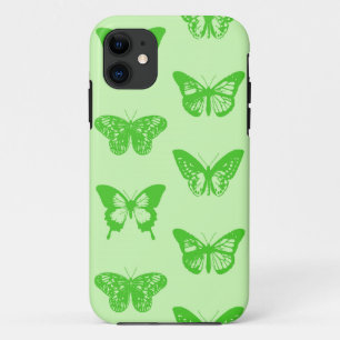 Butterfly sketch,  lime green iPhone 11 case