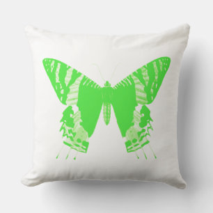 Butterfly sketch, lime green cushion