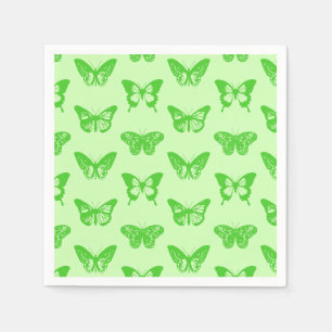 Butterfly sketch, lime green napkin