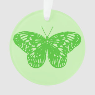 Butterfly sketch, lime green ornament