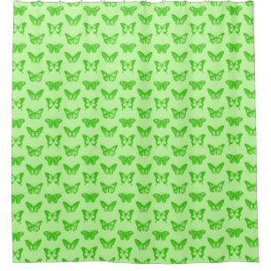 Butterfly sketch,  lime green shower curtain