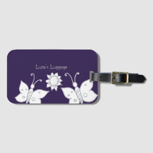 Butterfly Sketch Luggage Tag