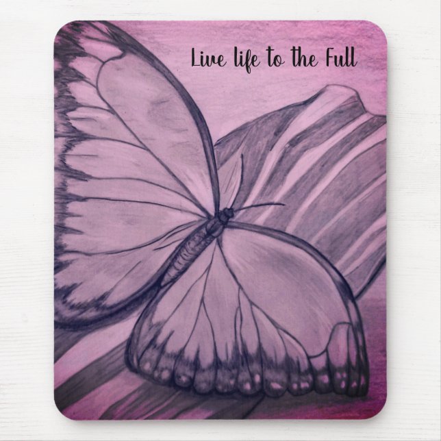 Butterfly sketch mouse mat (Front)