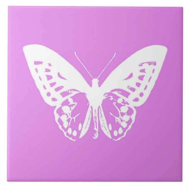 Butterfly sketch, orchid and white tile (Front)