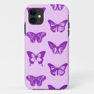 Butterfly sketch, orchid pink and violet iPhone 11 case