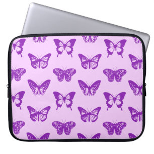 Butterfly sketch, orchid pink and violet laptop sleeve
