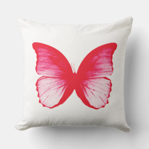 Butterfly sketch, rose red cushion