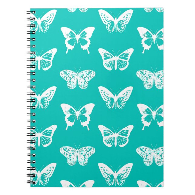 Butterfly sketch, turquoise and white notebook (Front)