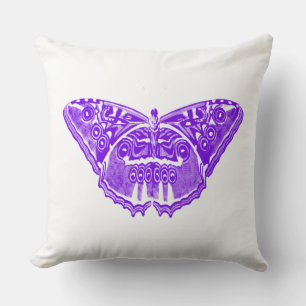 Butterfly sketch, violet purple cushion