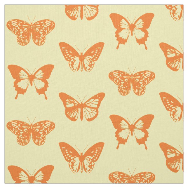 Butterfly sketch, yellow and orange fabric (Swatch)